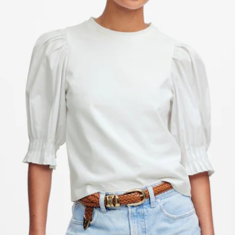Madewell Puff Sleeve Knit Top Size XS NWT
